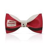Lanzonia Men's Christmas Bowtie Santa Claus Print Bow Tie for Wedding Party Holiday Graduations Ball