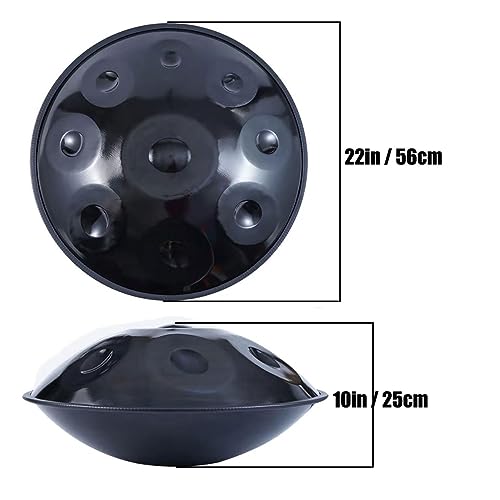 Handpan Drum acero 9 notas 22 pulgadas negro miniatura 5