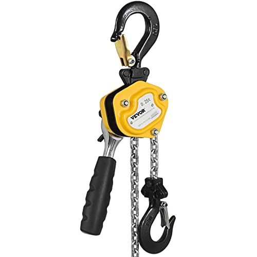 Mophorn 550Lbs Manual Lever Chain Hoist, 1/4 Ton 5Ft G80 Mini Come Along Ratchet Puller Hoist With Hook For Warehouse Building Automotive Machinery #TOP7