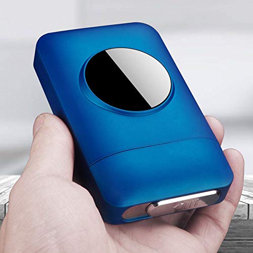 Cigarette Case with Lighter Cigarettes Box King Size Portable Full Pack 20pcs Regular Size Cigarettes 2 in 1 USB Lighters Rechargeable Flameless Windproof Electric Lighter(Red- with Lighter)