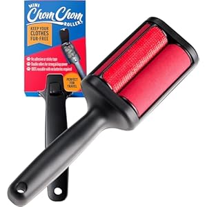 ChomChom Roller Pet Hair Remover – Reusable Lint Roller Pet Hair Removal Tool for Clothes, Couches, Cars and Travel – Cat Dog Hair Remover, Compact, No Sticky Refills Needed (Mini Roller)