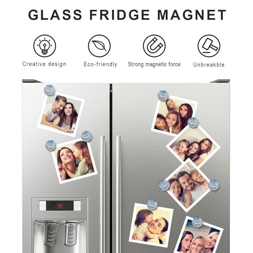 Imán decorativo redondo de vidrio para refrigerador miniatura 5