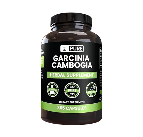 PURE ORIGINAL INGREDIENTS Garcinia Cambogia, No Magnesium or Rice Fillers, Always Pure, Lab Verified (365 Count)