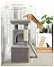 PAWZ Road Cat Tree, 30 Inches Cat Tower with Dual Condos for Indoor Cats, Plush Cat House with Padded Perch, Scratching Ramp and Posts and Replaceable Balls-Gray