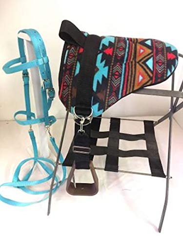 Party Ponies Miniature Horse/SM Pony Bareback Saddle PAD Set with BITLESS Bridle