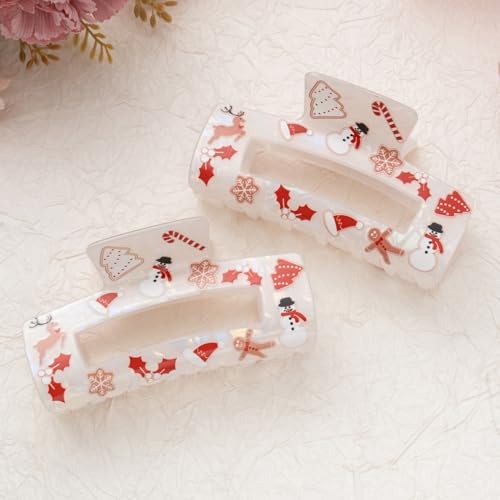 Accesorios de cabello con diseño navideño, clips en paquete miniatura 6
