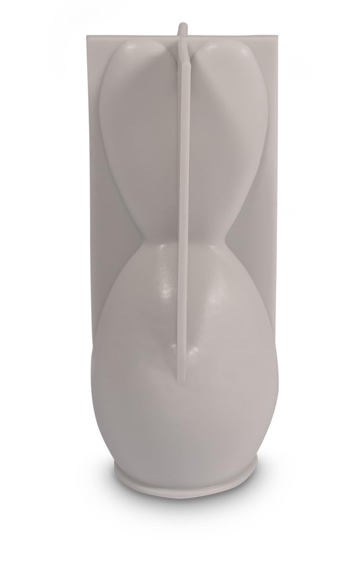 Rayher Bunny Shaped Mould for Concrete Crafts and Candle Making, Reusable Silicone Casting Mould, Seasonal Mould for Plaster, Height 12cm, grey, 36152000