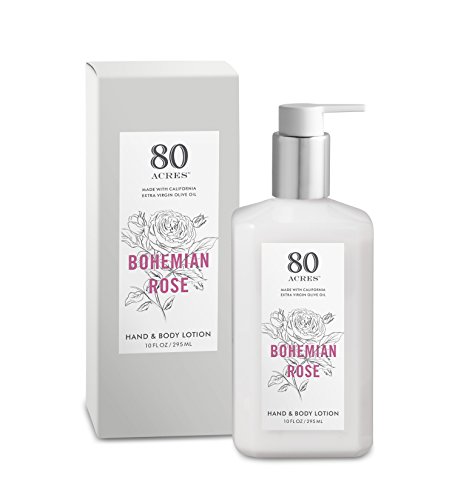 Bohemian Rose Hand and Body Lotion- 10 Ounces by 80 Acres
