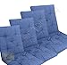 Home Tresor - Set Cuscini per Sedie con Schienale, Cuscini per Sedie da Interno, Esterno, Cucina, Giardino Cuscini Coprisedia Imbottiti 6 cm. con Schienale 4 Pezzi (Blu)