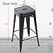 FDW Bar Stools Set of 4 Counter Stool Metal Bar Stools 30 Inches Height Industrial Bar Chairs Patio Stool Stackable Modern Backless Indoor Outdoor Metal Bar Stool Kitchen Stools Chairs,Black