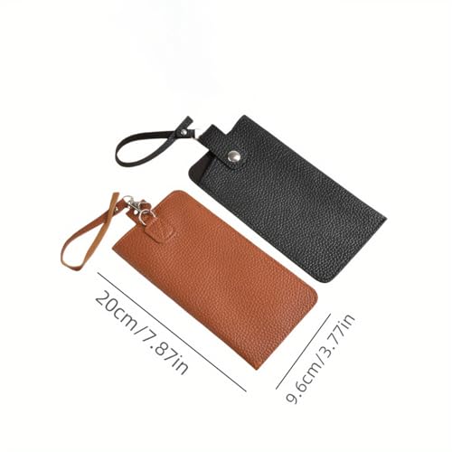 Image of K Luxury Women's Eyeglass Case Leather Soft Holder Pocket Cases Slim Travel Pouch for Sunglasses Eyeglasses Readers