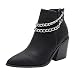 KAMEIMEI Stivali da cowboy alla moda, con tacco alto, per il tempo libero, da donna, da cowboy, da donna, Nero , 39 EU
