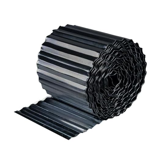 Nicoman Metal Garden Edging Border - Heavy Duty Galvanised Steel Lawn Edging, Flexible DIY Landscape Border for Trees, Flower Beds, and Plants (Black, 6"x10FT)