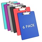 Clipboards with Pen Holder, Clip Boards Plastic Standard A4 Letter Size Holds 100 Sheets 8.5x11 Inch Papers 6 Pack Assorted Colors