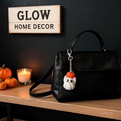 2 Inch Cute Ghost Pumpkin Key Ring Halloween Bag Charm for Party Favor - image 4
