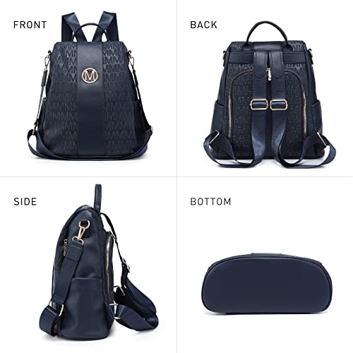 MKP COLLECTION Women Fashion Backpack Purse Multi Pockets Anti-Theft Rucksack Travel Shoulder Bag Handbag Set 2pcs