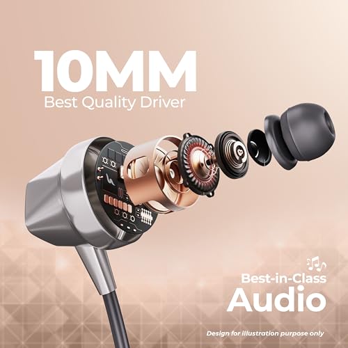 Image of UBON U6 Series Wireless 30 Hrs Playback, Dual Pair, Fast Charge, Magnetic Buds, Bluetooth Neckband with Mic (Black)