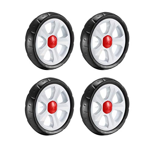 sourcing map Plastic Swivel Pulley Wheel 159mm/6.26inch Dia Single Wheel 8mm Mounting Hole Dia, 4pcs