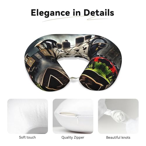 Almohada de viaje de espuma viscoelástica y funda suave miniatura 4