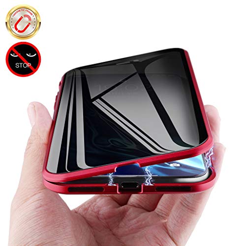 MIMEI Privacy Magnetic Case for iPhone XR 6.1", Clear Double Sided Tempered Glass