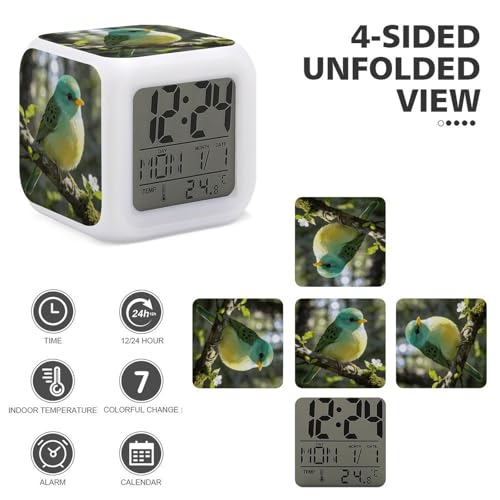 Reloj despertador digital y luces nocturnas de 7 colores para personas que duermen mucho 4
