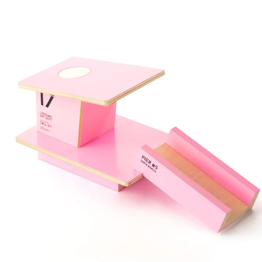 CANDYCAR® Wooden Diecast Collection - Pink Santa Monica, Premium Handcrafted Beech Wood Beach Tower