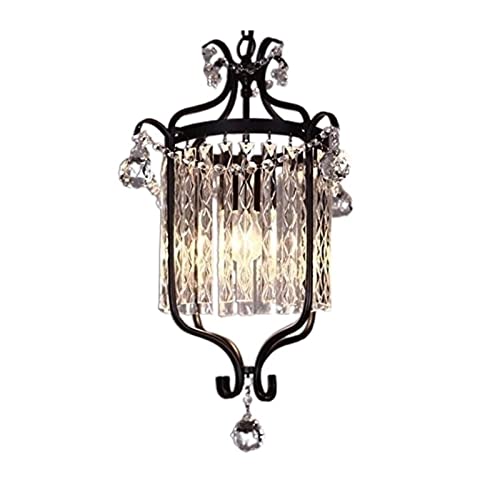 Plafonnier industriel rétro en fer blanc et cristal style rustique