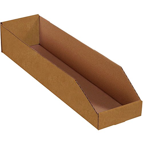 Image of Partners Brand PBINMT624K Open Top Bin Boxes, 6 inch x 24 inch x 4 1 /2 inch, Kraft (Pack of 50)