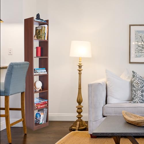 Tinbell® Engineered Wood 6 Shelf Bookcase Multipurpose Space Saver Organizer Home Decor Storage Rack Showcase for Living Room, Kitchen, Bedroom, Office, Library Laminated Finish (Brown) (DIY)