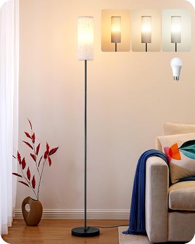EDISHINE Floor Lamps for Living Room, 63.7in Minimalist Standing Lamp with 9W LED Bulb, 3 Color...