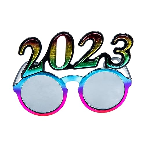 Alipis 1Pair Year Decorative Glasses Novelty Costume Eyeglasses for Printed Year's Eve Glasses for Adults and Fun Party Favor