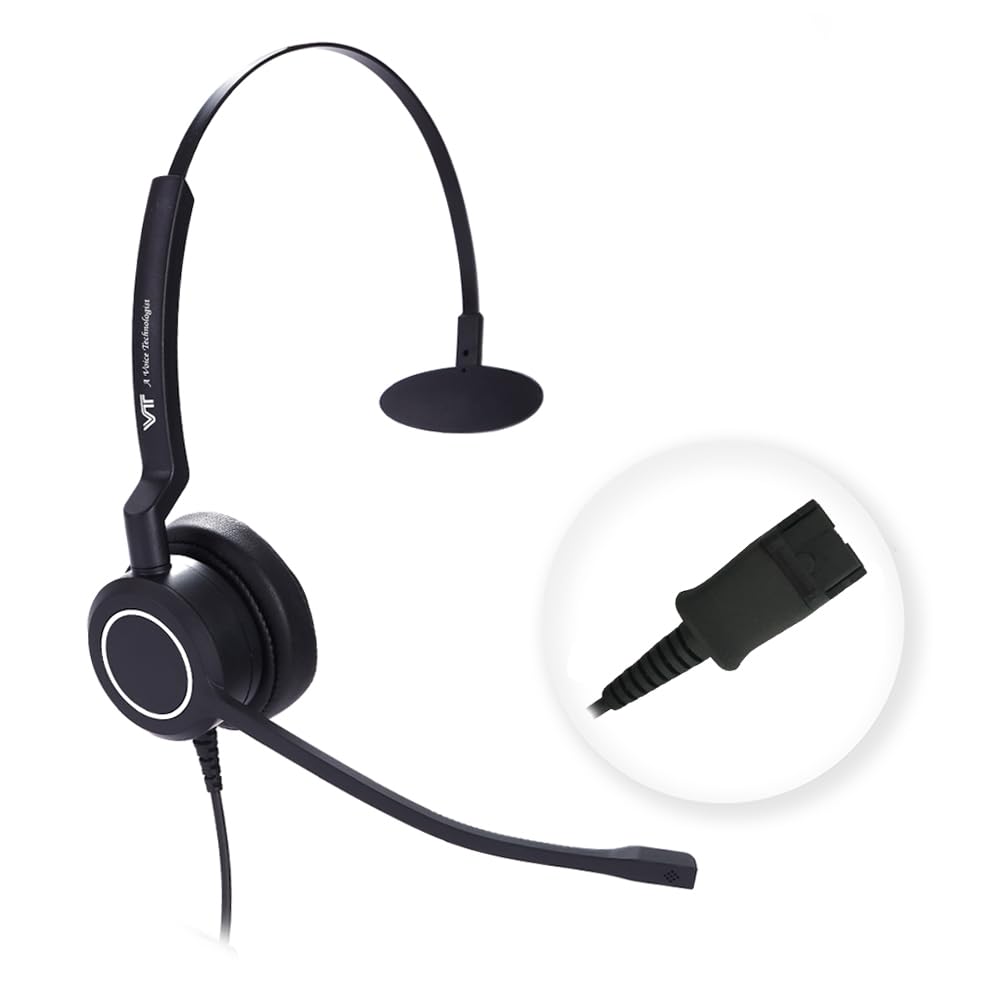 Mono Plantronic-QD Headset with Microphone - for Cables with Quick Disconnect Connector for Call Center Office (X100QD)