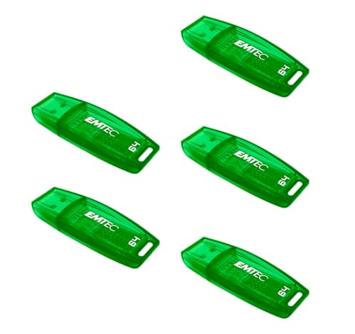 Clés USB 2.0 EMTEC C410 de 64 Go vertes pour sauvegarder et emporter vos fichiers partout