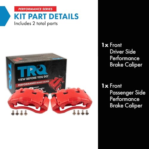 Image of TRQ Performance Front Driver and Passenger Side Brake Caliper Set Compatible with 05-08 Dodge Dakota 06 Ram 1500 with 5 Lug Wheels 07-08 Ram 1500 with 5 Lug Wheels 06-09 Mitsubishi Raider