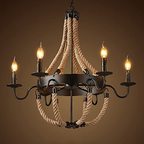 Lustre à bougies vintage en corde de chanvre pour illuminer vos soirées