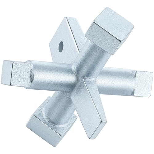 Image of Feekoon 6 Sided Cleanout Plug Wrench, Plumbing Tools and Plumbing Wrench, Threaded Drum Trap Tools for Both Slotted or Square Countersunk Cleanout Plugs Drum Traps Heavy Duty Iron(Blue Zinc Plating)