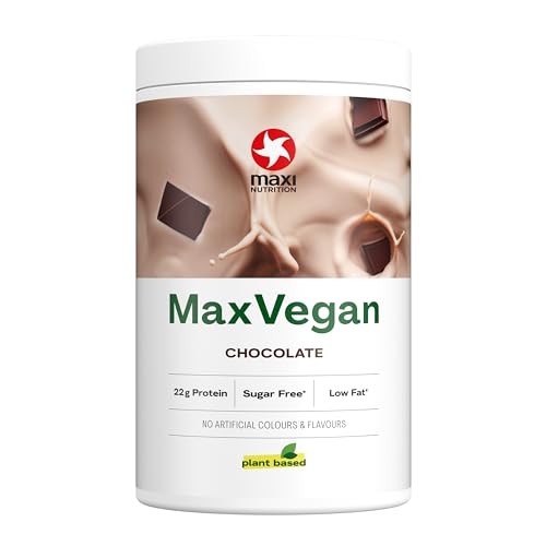 MaxiNutrition Vegan Proteinpulver Schokolade 420g, veganes Eiweißpulver aus Erbsen- & Mandelprotein, frei von Soja & ohne künstliche Aromen, ergibt 14 Protein-Shakes mit 22g Protein, Made in Germany