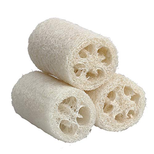 SHIHUI Bath Body Shower Sponge Scrubber Natural Loofah Luffa Loofa Washing Dishes Towel Bathing Massage Body Sponge Scrubber(10cm White Small Size)(12.5cm White Large Size)