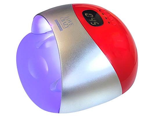LOVECRAZY Lámpara Secador de Uñas 48W LED UV con 4 Temporizadores Profesional Maquillaje Uñas para UV Gel/Gel de Constructor/LED Gel 236*239*98mm LC-N11 (Rojo) Cover