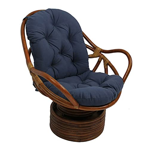FAJOME Swivel Rocker Chair Cushion, Cushion Mat for Recliner Rocking Rattan Chair, Washable & U.v-Resistant Rocking Chair Pads (Color : Navy blue)