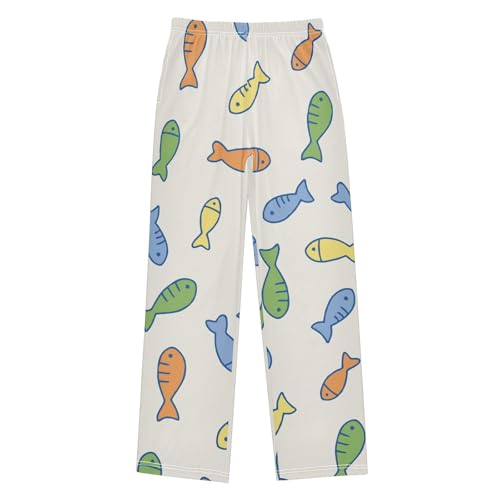 Fish Boys Pants Boys Athletic Pants Long Pant for Boywith Pockets Wide-Leg Size 6-14Y