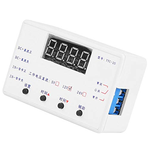 YYC-2S LED Display Adjustable Timer Relay Automation Control Switch Module DC/AC Load 5A 0.01 Seconds to 999 Minutes(12V)