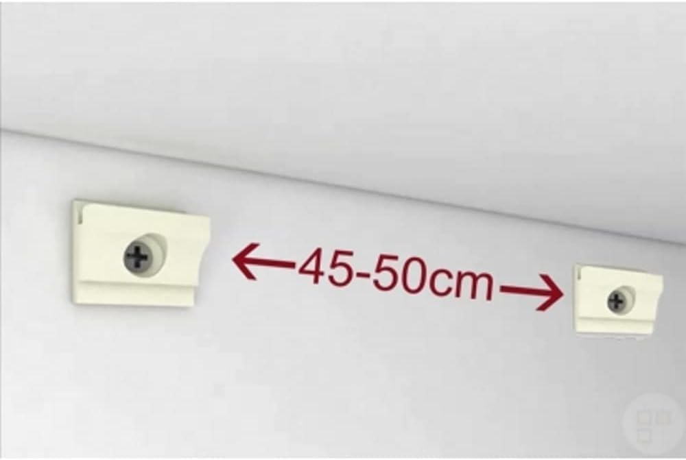 Pack Basic RM de 3 Metros Guías de Aluminio Blanco con 6 colgadores Nylon para Colgar Cuadros……… (Blanco, 3 metros + 6 colgadores)