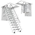 Ceiling Mount Attic Ladder?Retractable Attic Ladder Ceiling Pull Down System?Hidden Mount Attic Extension Stairs for Garage?660-Pound Load Capacity