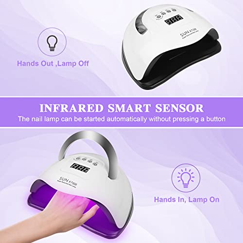 Wodondog LED UV Nail Lamps 180W Nail Dryer Gel Nail Curing Lamp UV Light with 4 Timers Auto Sensor LCD Display - Image 3