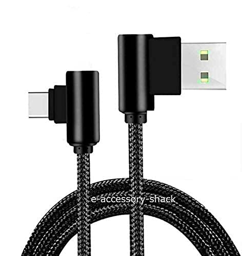 3 Pack 10FT 90 Degree Right Angle Braided USB-C to USB-A Fast Charging Cable Type C Charger Power Cord for Samsung Galaxy S23 S22 S21 S20 Ultra 5G FE Note 20 10 A24 A23 A22 A21 A20 A54 A53 A52 A51