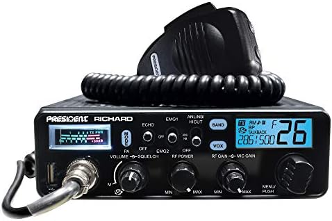 Ham Radio President Richard ASC 10 M, AM-FM, 12V, RF Gain, NB, ANL, Hi-Cut, Echo, USB Port