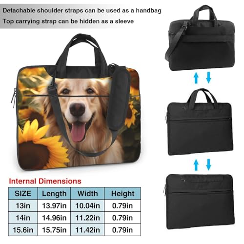 Maletín para portátil Dog and Sunflower para hombre y mujer miniatura 2