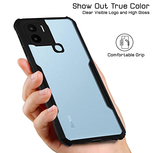 Image of Jkobi Back Cover Case for Xiaomi Redmi A1 Plus | A2 Plus (Shockproof with Polycarbonate Clear Panel | Professional Black)