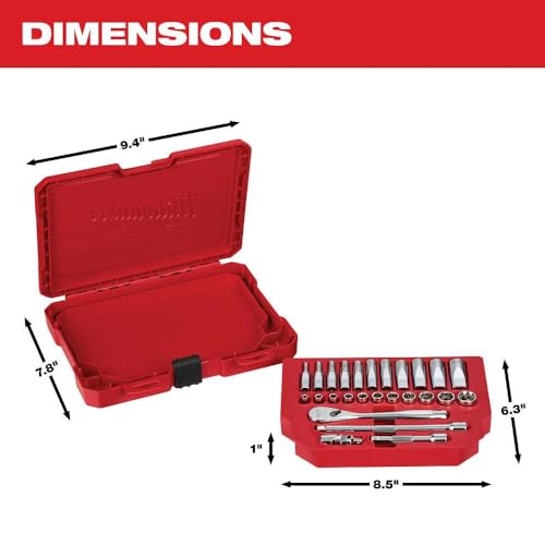 Milwaukee 48-22-9404 1/4" Drive 26pc Ratchet & Socket Set - SAE – Ansicht 3